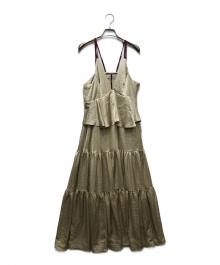sahara（サハラ）の古着「2way T-Strap Tiered Dress」｜ベージュ