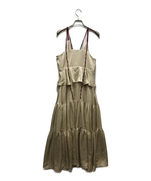 sahara（サハラ）sahara (サハラ) 2way T-Strap Tiered Dress ベージュ サイズ:FREEの古着・服飾アイテム