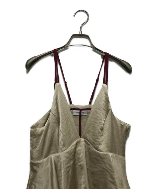 sahara（サハラ）sahara (サハラ) 2way T-Strap Tiered Dress ベージュ サイズ:FREEの古着・服飾アイテム