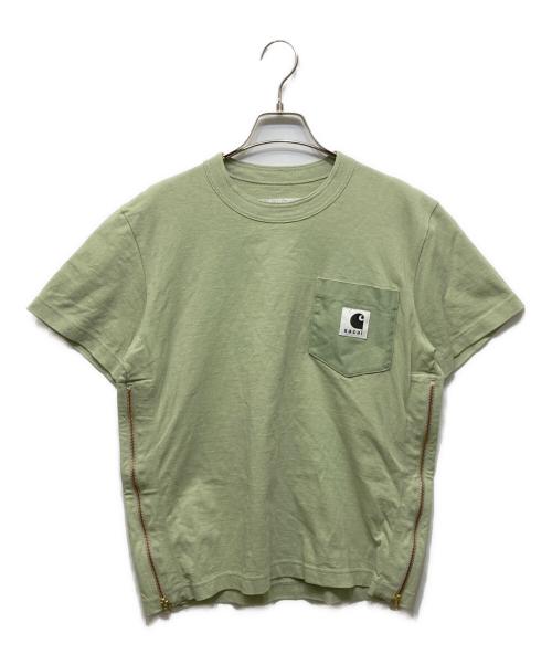 sacai（サカイ）sacai (サカイ) CarHartt (カーハート) ダブルネームTシャツ グリーン サイズ:1の古着・服飾アイテム