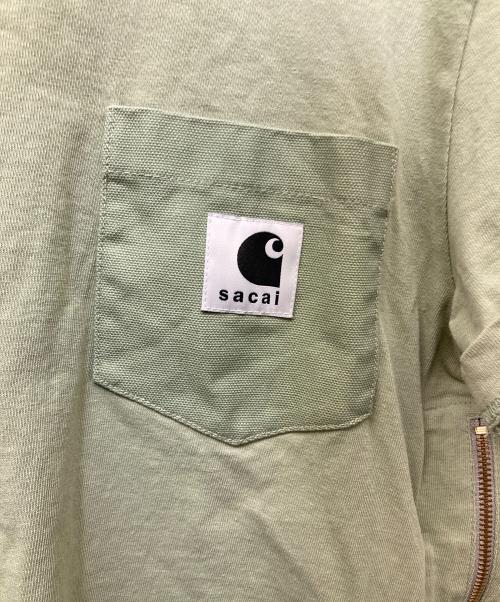 sacai（サカイ）sacai (サカイ) CarHartt (カーハート) ダブルネームTシャツ グリーン サイズ:1の古着・服飾アイテム