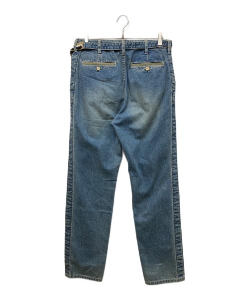 sacai（サカイ）sacai (サカイ) ベルテッドワイドデニムパンツ インディゴ サイズ:２の古着・服飾アイテム