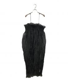 LEINWANDE（ラインヴァンド）の古着「Recycle Organdy Pleats Dress」｜ブラック