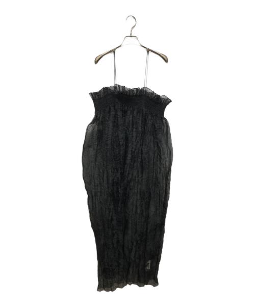 LEINWANDE（ラインヴァンド）LEINWANDE (ラインヴァンド) Recycle Organdy Pleats Dress ブラック サイズ:Freeの古着・服飾アイテム