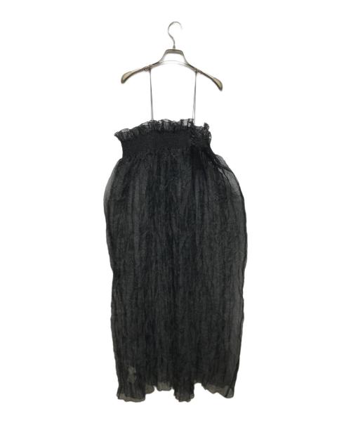 LEINWANDE（ラインヴァンド）LEINWANDE (ラインヴァンド) Recycle Organdy Pleats Dress ブラック サイズ:Freeの古着・服飾アイテム