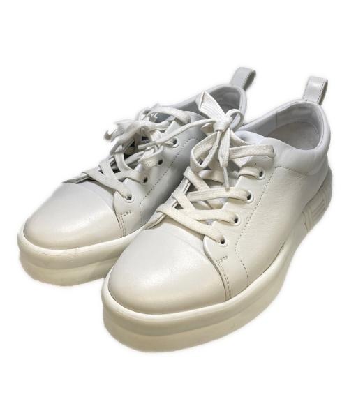 HERMES（エルメス）HERMES (エルメス) HAPPY レザーローカットスニーカー ホワイト サイズ:37の古着・服飾アイテム