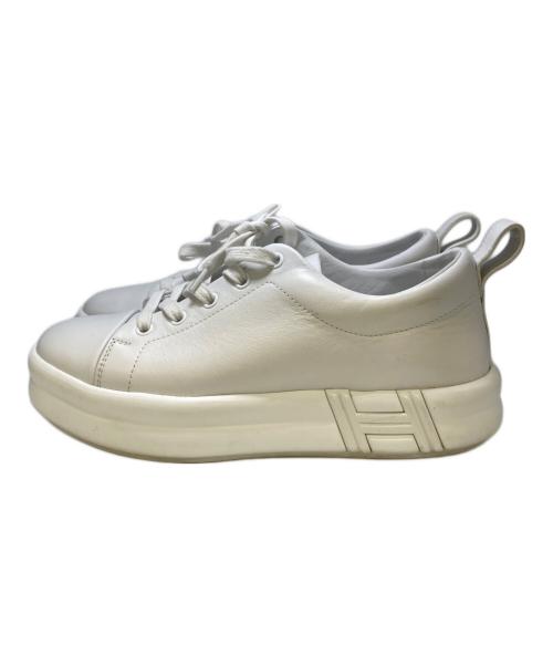 HERMES（エルメス）HERMES (エルメス) HAPPY レザーローカットスニーカー ホワイト サイズ:37の古着・服飾アイテム