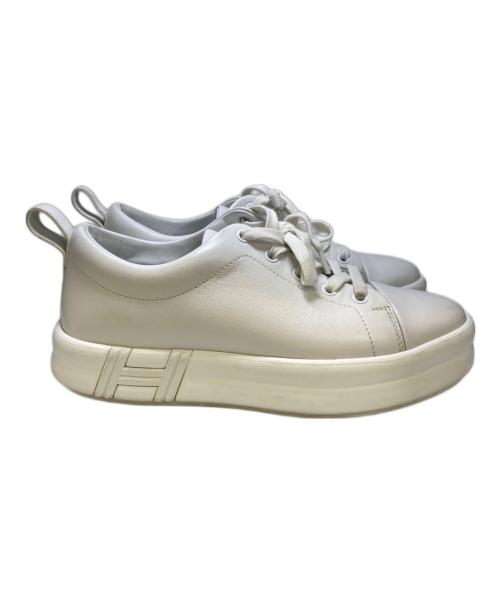 HERMES（エルメス）HERMES (エルメス) HAPPY レザーローカットスニーカー ホワイト サイズ:37の古着・服飾アイテム