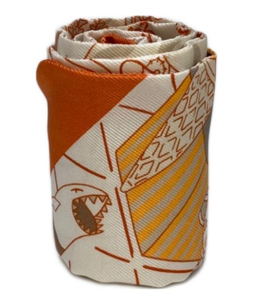 HERMES（エルメス）HERMES (エルメス) ツィリースカーフ オレンジの古着・服飾アイテム
