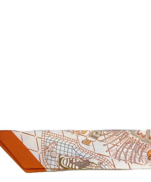 HERMES（エルメス）HERMES (エルメス) ツィリースカーフ オレンジの古着・服飾アイテム