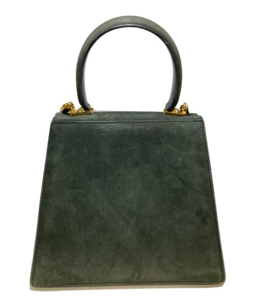 Salvatore Ferragamo（サルヴァトーレ フェラガモ）Salvatore Ferragamo (サルヴァトーレ フェラガモ) ガンチーニ スエード2WAYショルダーバッグ グリーンの古着・服飾アイテム