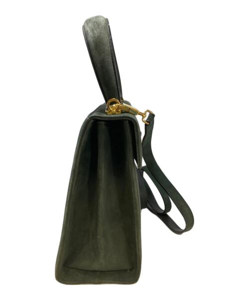Salvatore Ferragamo（サルヴァトーレ フェラガモ）Salvatore Ferragamo (サルヴァトーレ フェラガモ) ガンチーニ スエード2WAYショルダーバッグ グリーンの古着・服飾アイテム