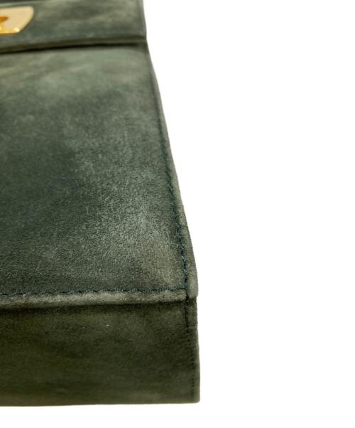 Salvatore Ferragamo（サルヴァトーレ フェラガモ）Salvatore Ferragamo (サルヴァトーレ フェラガモ) ガンチーニ スエード2WAYショルダーバッグ グリーンの古着・服飾アイテム