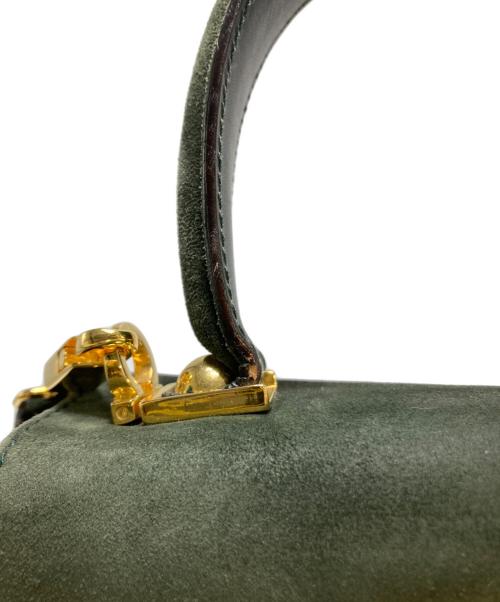 Salvatore Ferragamo（サルヴァトーレ フェラガモ）Salvatore Ferragamo (サルヴァトーレ フェラガモ) ガンチーニ スエード2WAYショルダーバッグ グリーンの古着・服飾アイテム