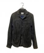EMMETIエンメティ）の古着「ゴートスキンスエードシャツジャケット」｜ブラック