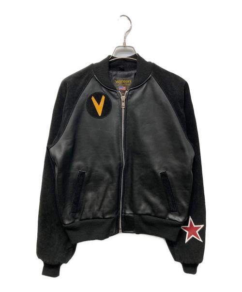 VANSON（バンソン）VANSON (バンソン) TJV スター スウェードコンビレザージャケット ブラック サイズ:38の古着・服飾アイテム