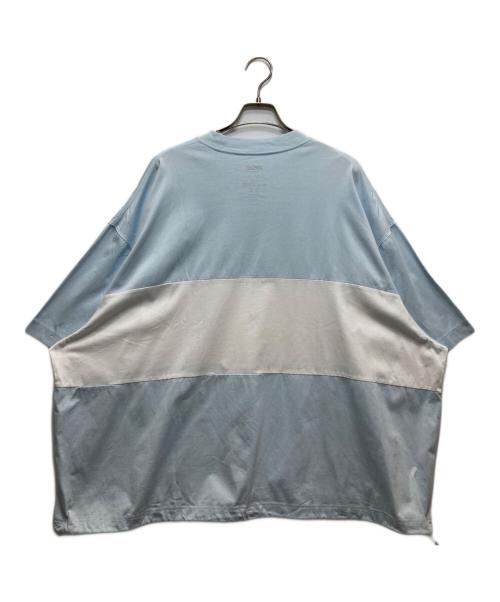 is-ness（イズネス）is-ness (イズネス) BALLOON COLOR BLOCK SHORT SLEEVE T-SHIRT ブルー サイズ:Lの古着・服飾アイテム