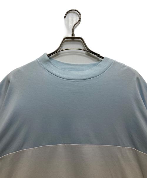 is-ness（イズネス）is-ness (イズネス) BALLOON COLOR BLOCK SHORT SLEEVE T-SHIRT ブルー サイズ:Lの古着・服飾アイテム