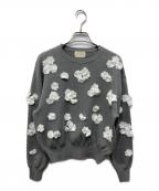 UNITED ARROWSユナイテッドアローズ）の古着「3D フラワーモチーフ ロングスリーブ ニット」｜グレー