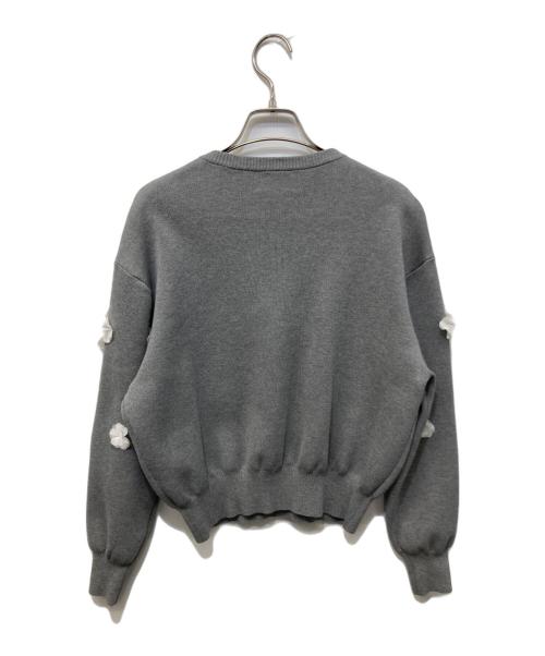 UNITED ARROWS（ユナイテッドアローズ）UNITED ARROWS (ユナイテッドアローズ) 3D フラワーモチーフ ロングスリーブ ニット グレー サイズ:Freeの古着・服飾アイテム