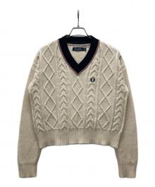FRED PERRY（フレッドペリー）の古着「ショートチルデンニット」｜アイボリー