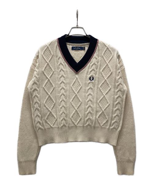 FRED PERRY（フレッドペリー）FRED PERRY (フレッドペリー) ショートチルデンニット アイボリー サイズ:UK10の古着・服飾アイテム