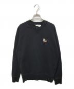 maison kitsuneメゾンキツネ）の古着「ドレスドフォックス パッチ スウェットシャツ」｜ブラック