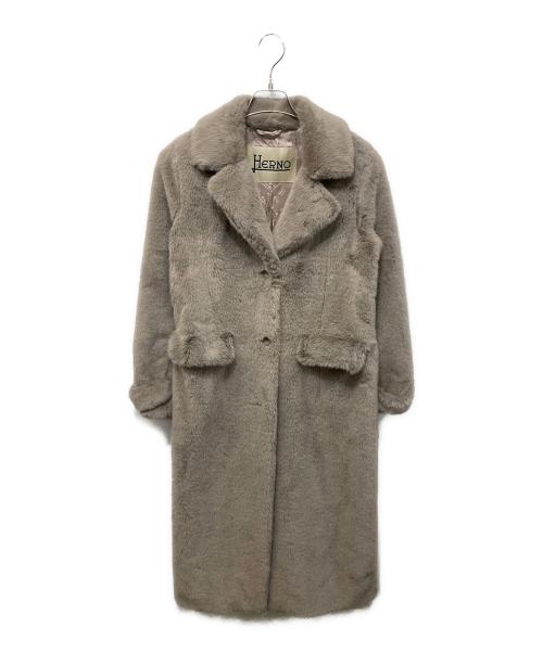 HERNO（ヘルノ）HERNO (ヘルノ) フェイクミンクファーコート グレー サイズ:36の古着・服飾アイテム