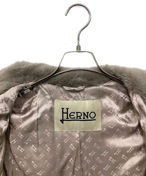 HERNO（ヘルノ）HERNO (ヘルノ) フェイクミンクファーコート グレー サイズ:36の古着・服飾アイテム