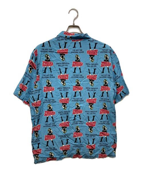 Hysteric Glamour（ヒステリックグラマー）Hysteric Glamour (ヒステリックグラマー) VIXEN GIRL柄 オープンカラーシャツ 02232AH02 ブルー サイズ:Lの古着・服飾アイテム