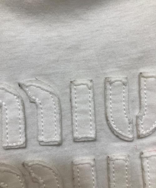 MIU MIU（ミュウミュウ）MIU MIU (ミュウミュウ) コットンジャージーTシャツ ホワイト サイズ:XSの古着・服飾アイテム