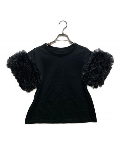 ◾️【TOMO KOIZUMI】ラッフルスリーブ　フリルTシャツ　パープル系　美品 中古・古着通販】TOMO KOIZUMI (トモコイズミ) フリル付きブラックT