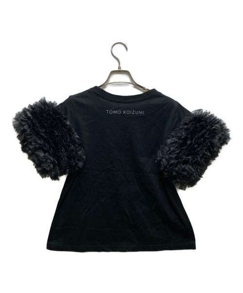TOMO KOIZUMI（トモコイズミ）TOMO KOIZUMI (トモコイズミ) フリル付きブラックTシャツ ブラック サイズ:Mの古着・服飾アイテム