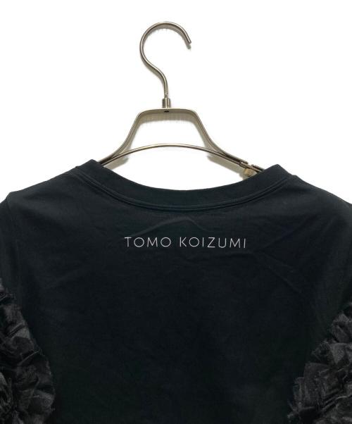 TOMO KOIZUMI（トモコイズミ）TOMO KOIZUMI (トモコイズミ) フリル付きブラックTシャツ ブラック サイズ:Mの古着・服飾アイテム