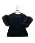 TOMO KOIZUMI (トモコイズミ) フリル付きブラックTシャツ ブラック サイズ:M：10000円