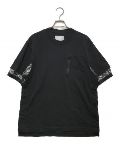 中古・古着通販】sacai (サカイ) バンダナ切替Tシャツ ブラック×グレー