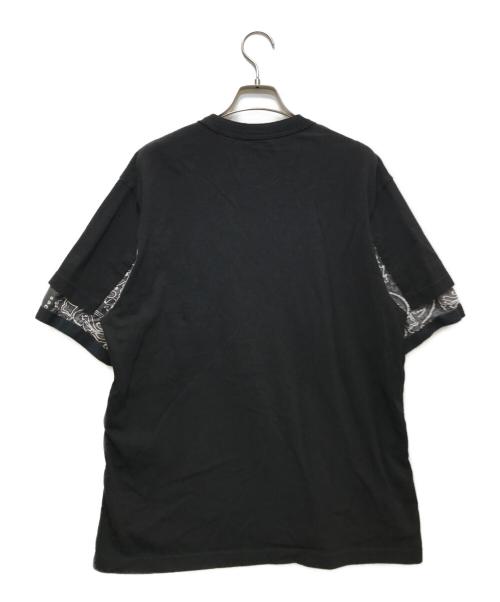 sacai（サカイ）sacai (サカイ) バンダナ切替Tシャツ ブラック×グレー サイズ:1の古着・服飾アイテム