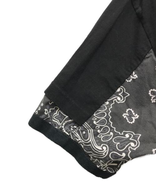 sacai（サカイ）sacai (サカイ) バンダナ切替Tシャツ ブラック×グレー サイズ:1の古着・服飾アイテム
