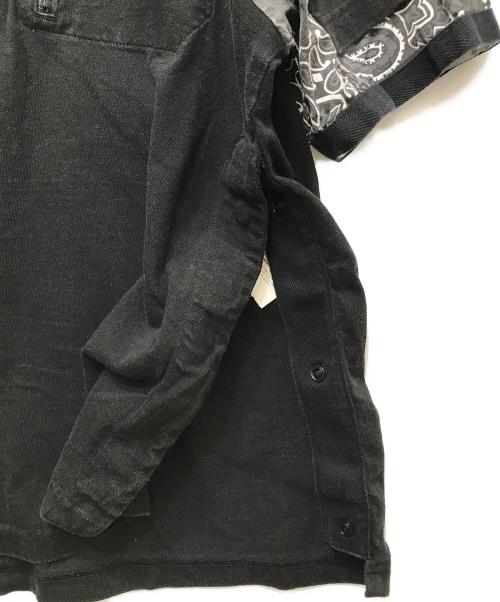 sacai（サカイ）sacai (サカイ) バンダナ切替Tシャツ ブラック×グレー サイズ:1の古着・服飾アイテム