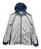 san san gearサンサンギア）の古着「SLASH HOODIE JACKET」｜ホワイト×ブルー