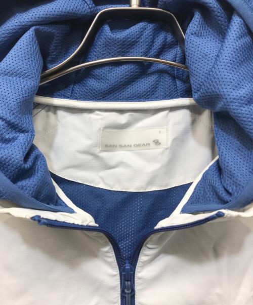 san san gear（サンサンギア）SAN SAN GEAR (サンサンギア) SLASH HOODIE JACKET ホワイト×ブルー サイズ:2の古着・服飾アイテム
