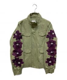 arte Antwerp（アートアントワープ）の古着「Flower Embroidery Jacket」｜カーキ