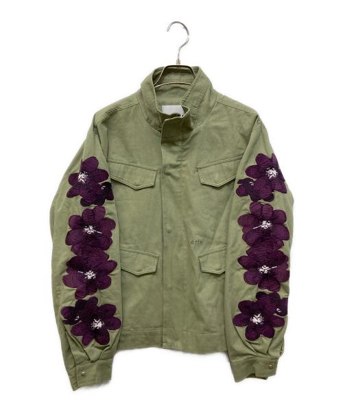 arte Antwerp（アートアントワープ）Arte Antwerp (アートアントワープ) Flower Embroidery Jacket カーキ サイズ:XSの古着・服飾アイテム