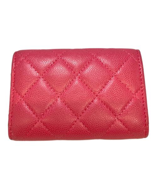 CHANEL（シャネル）CHANEL (シャネル) キャビアスキン マトラッセ クラシックスモールフラップウォレット ピンクの古着・服飾アイテム