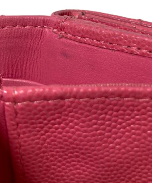 CHANEL（シャネル）CHANEL (シャネル) キャビアスキン マトラッセ クラシックスモールフラップウォレット ピンクの古着・服飾アイテム