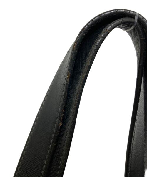 PRADA（プラダ）PRADA (プラダ) Re-Nylon サフィアーノレザー トートバッグ ブラックの古着・服飾アイテム