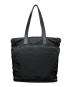 PRADA (プラダ) Re-Nylon サフィアーノレザー トートバッグ ブラック：30000円
