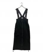 PHEENYフィーニー）の古着「POLARTEC FLEECE SALOPETTE SKIRT(ポーラテック フリース サロペット スカート)　PA21-OP01」｜ブラック