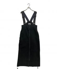 PHEENY（フィーニー）の古着「POLARTEC FLEECE SALOPETTE SKIRT(ポーラテック フリース サロペット スカート)　PA21-OP01」｜ブラック