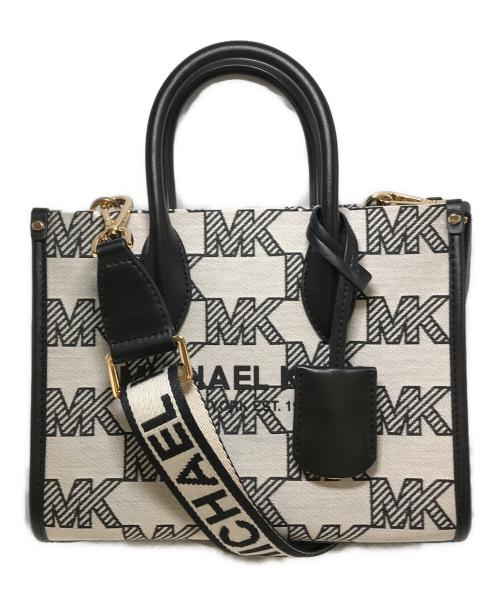 MICHAEL KORS（マイケル・コース）MICHAEL KORS (マイケル・コース) 2WAYショルダーバッグ ベージュ×ブラックの古着・服飾アイテム